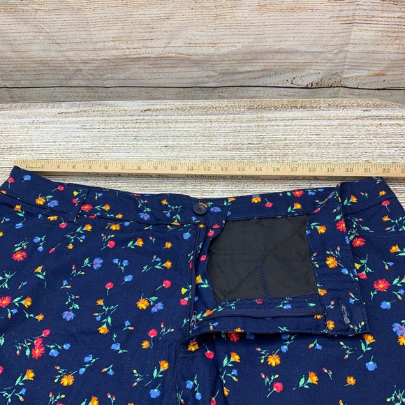 St John's Bay Floral Capri Cropped Pants Womens 22W Blue Red Yellow - Picture 3 of 7